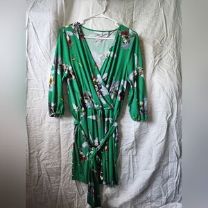 New York & Company Green Floral Romper